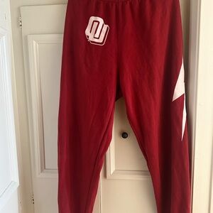 AVIATOR NATION UNIVERSITY OF OKLAHOMA BOLT UNISEX SWEATPANTS - CRIMSON